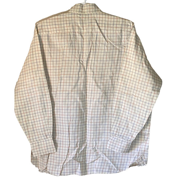 Austin Reed London Mens XL White Check Multi-Color Shirt Long Sleeve Button Up - Picture 2 of 7